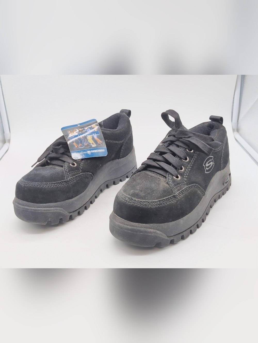 Skechers SN 6638 Men’s Sz 11 Black Suede Leather Platform Sneakers NWT
